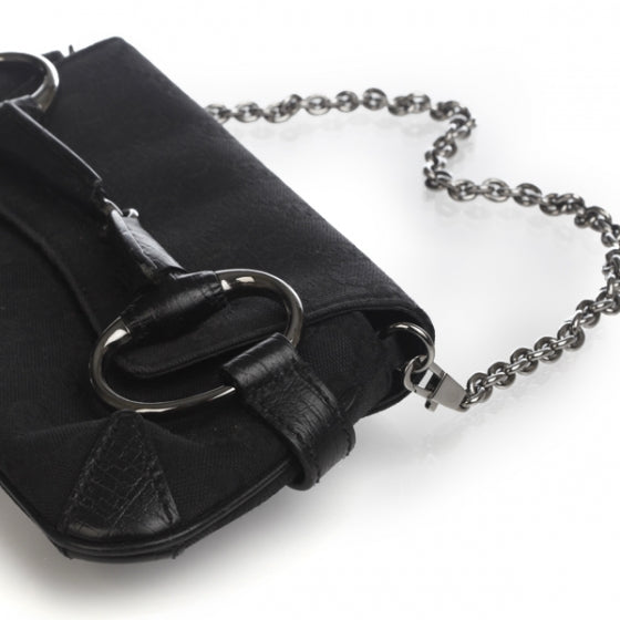 Gucci Monogram Horsebit Clutch Black 4 of 11