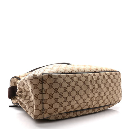 Gucci Monogram Natural Pigskin Large Diaper Bag Beige Ebony Cocoa Dark Chocolate 5 of 13