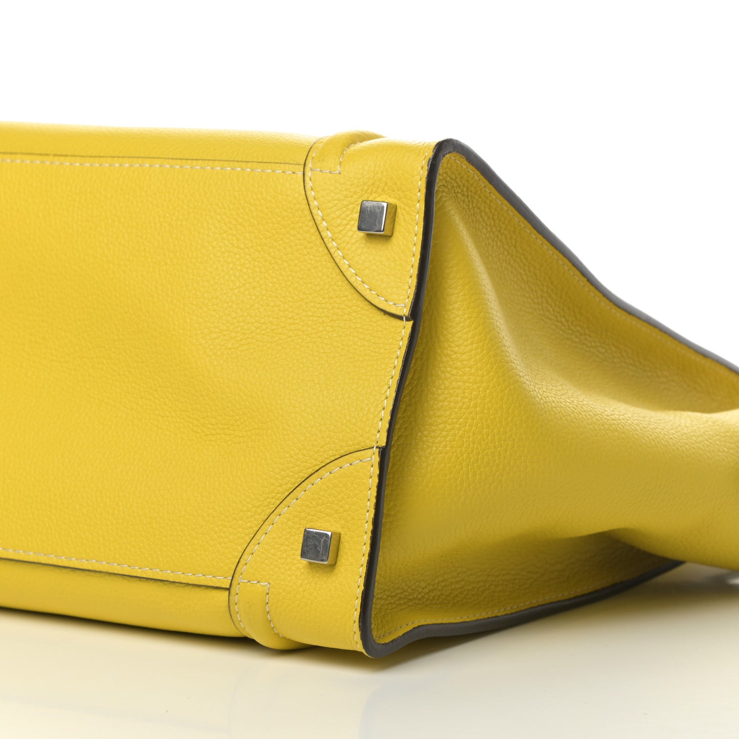 Drummed Calfskin Mini Luggage Citron