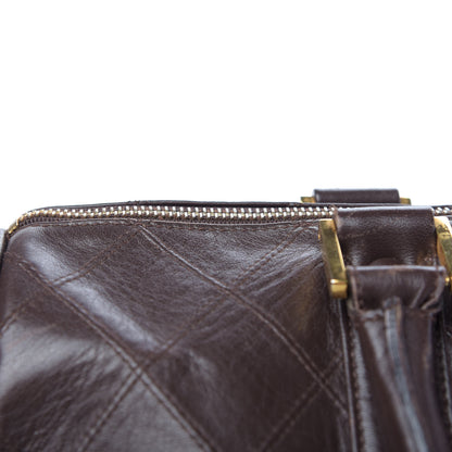 Chanel Calfskin Stitched CC Boston Brown 10 of 10