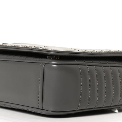 Prada Soft Calfskin Impunture Diagramme Flap Crossbody Bag Mercurio 9 of 13