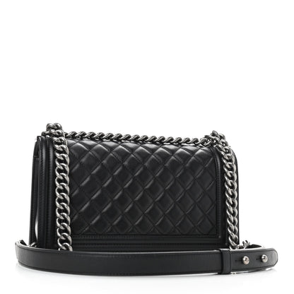 Chanel Calfskin Quilted Medium Boy Flap Black 3 of 9