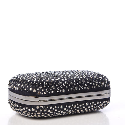 Alexander McQueen Silk Crystal Skull Box Clutch Black 5 of 8