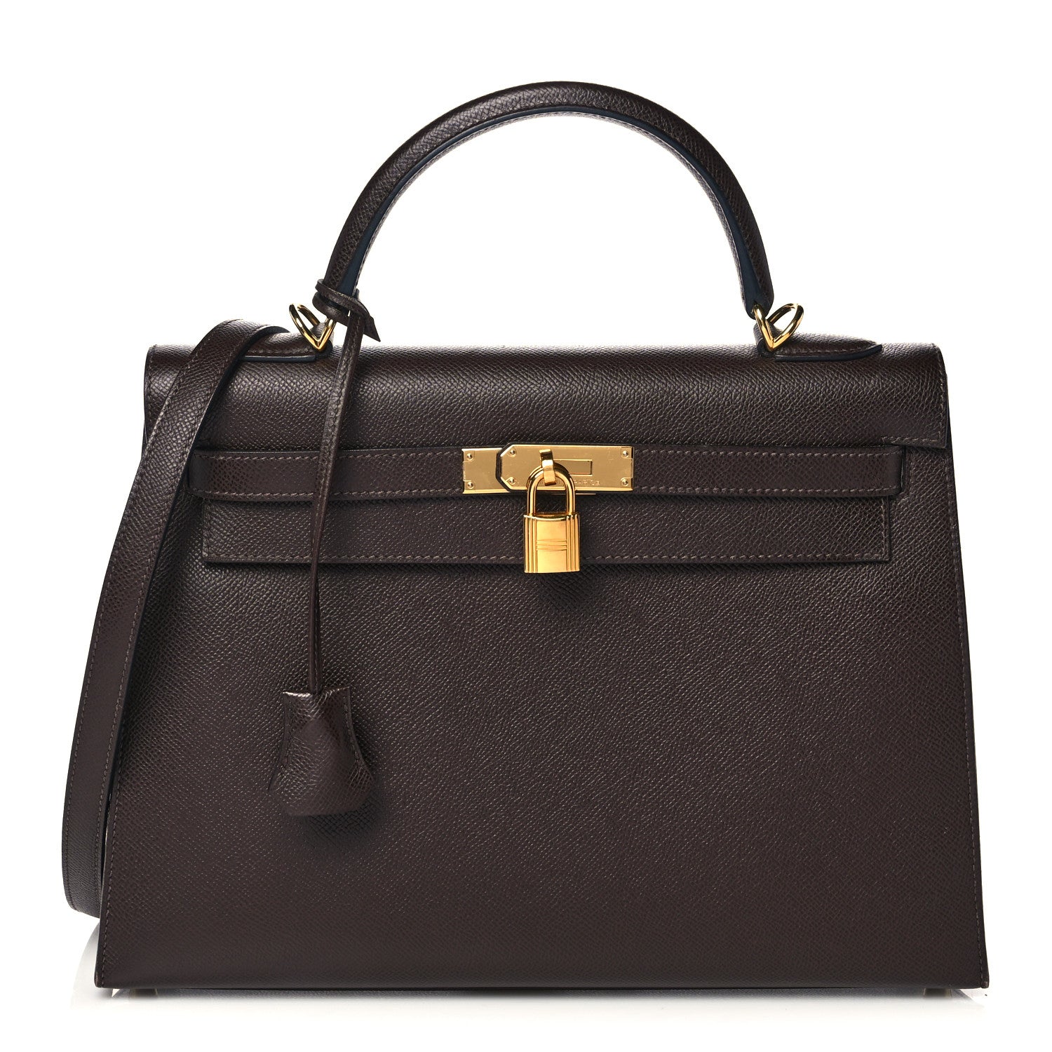 Hermes Epsom Kelly Sellier 32 Chocolate 1 of 13