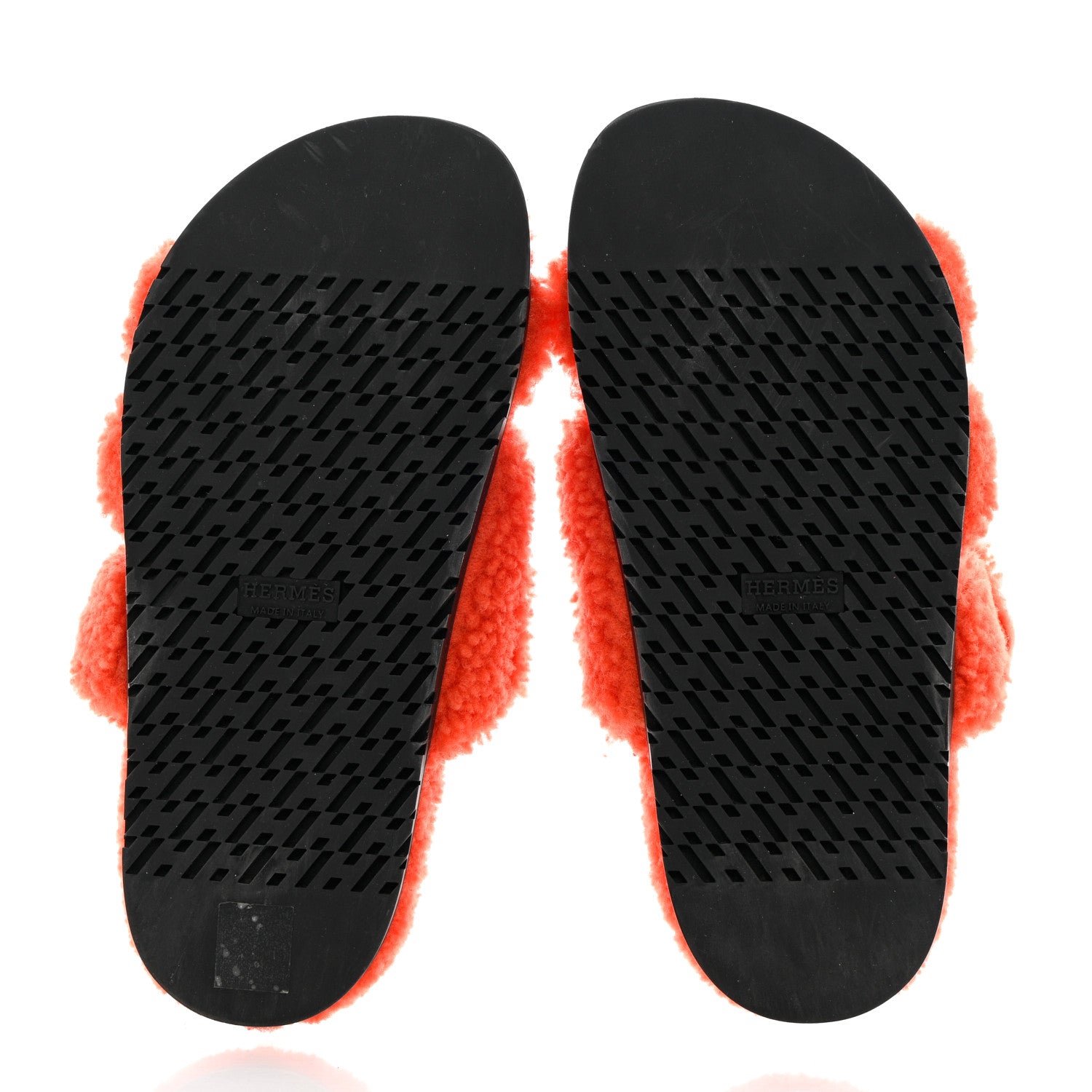 Hermes Woolskin Womens Chypre Sandals 37 Orange 5 of 7