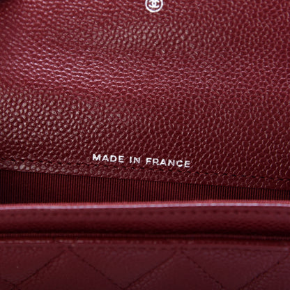 Chanel Caviar Quilted Flap Card Holder Wallet Dark Red 7 of 9