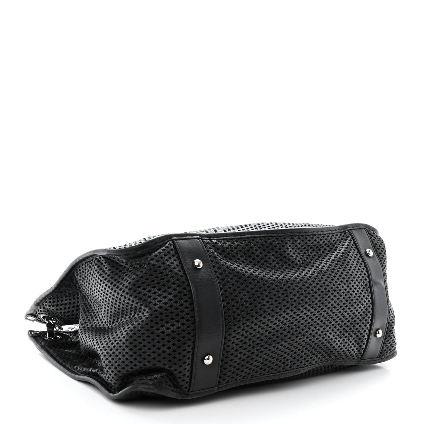 Calfskin Perforated Up In The Air Tote Black