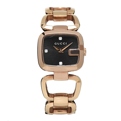 Gucci Stainless Steel Diamond 24mm G-Gucci Square Quartz Watch Rose 1 of 6
