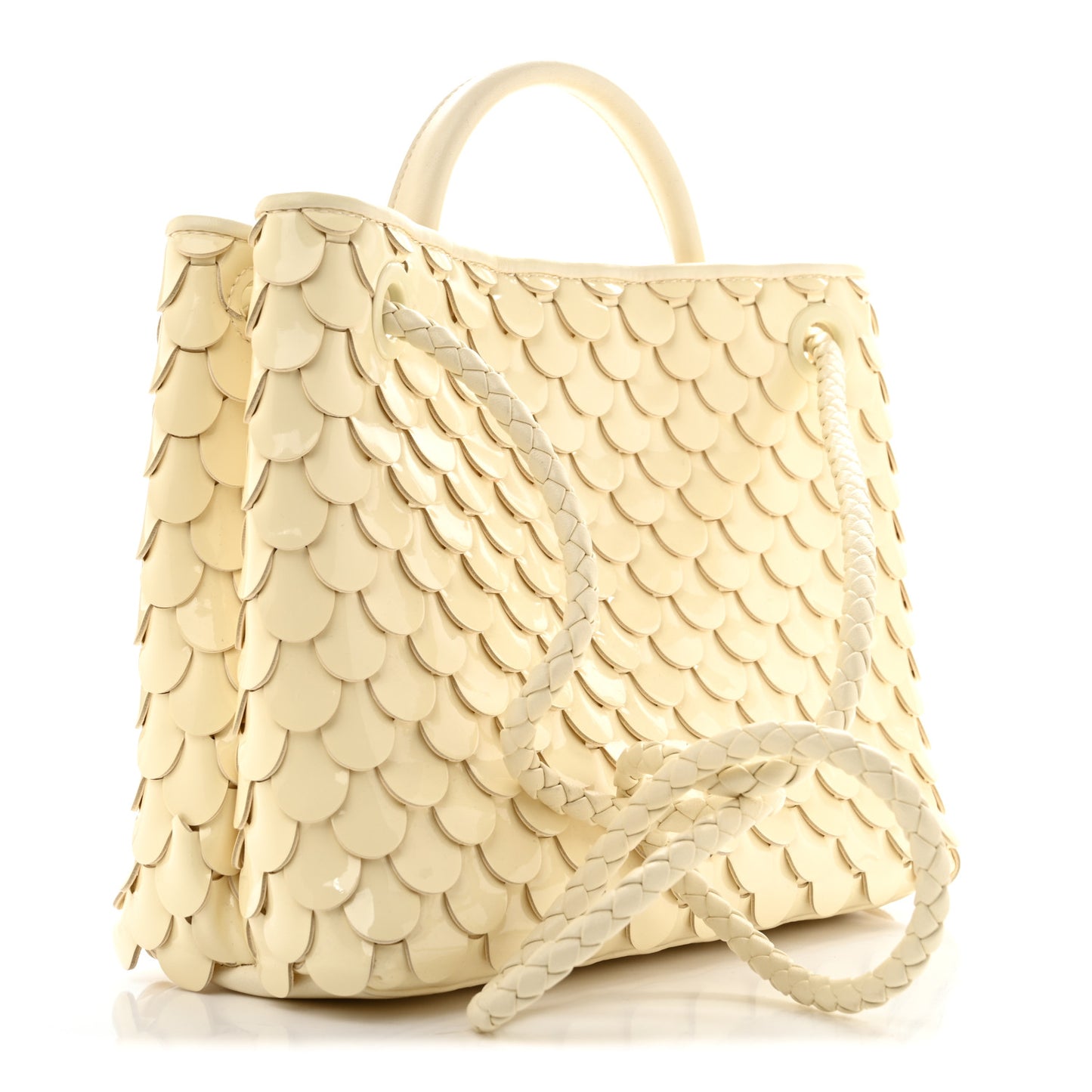 Patent Calfskin Fish Scale Small Andiamo Shoulder Bag Chamomile