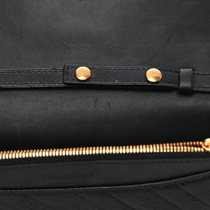 Balenciaga Shiny Goatskin Logo Embossed BB Wallet On Chain Black 10 of 15