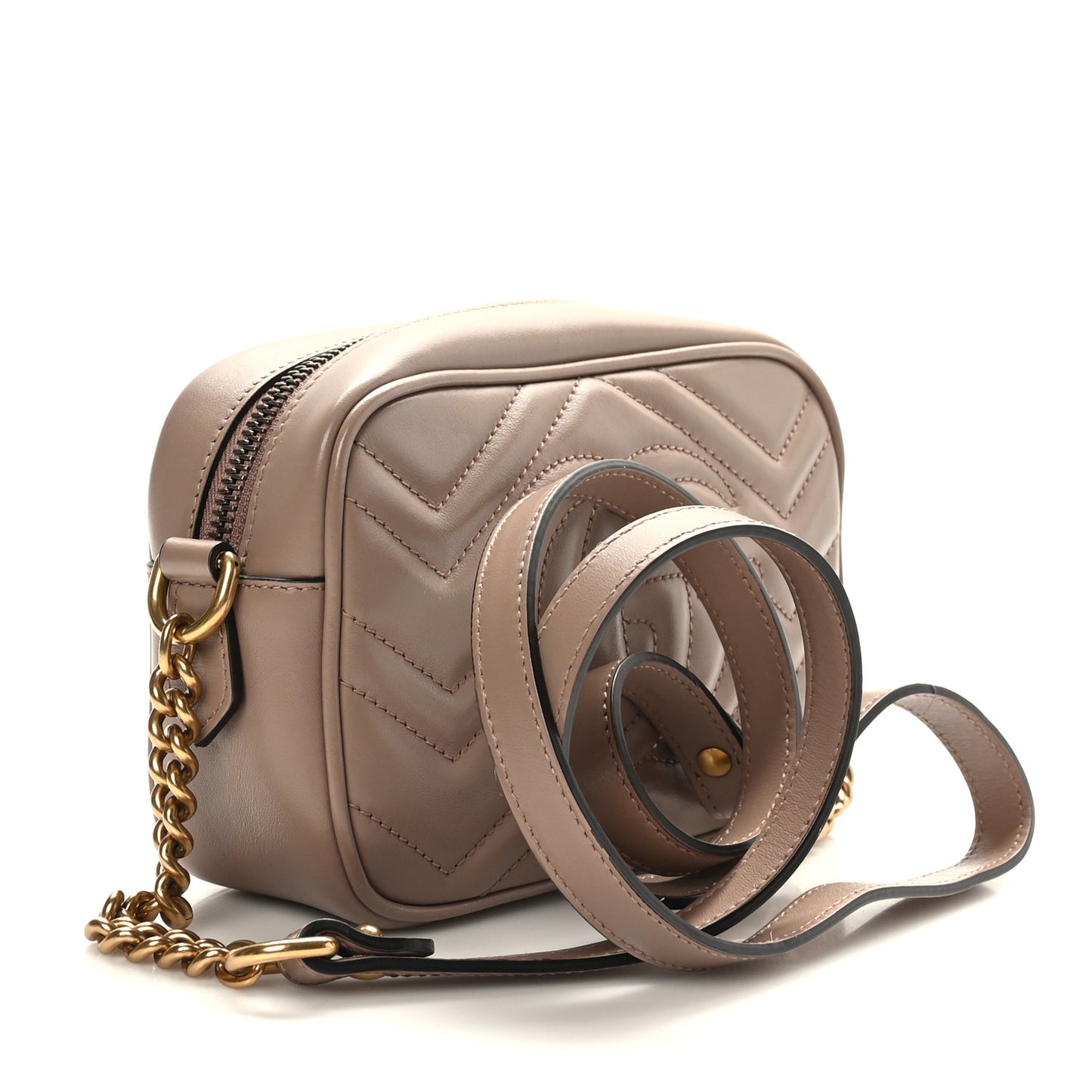 Calfskin Matelasse Mini GG Marmont Chain Shoulder Bag Porcelain Rose