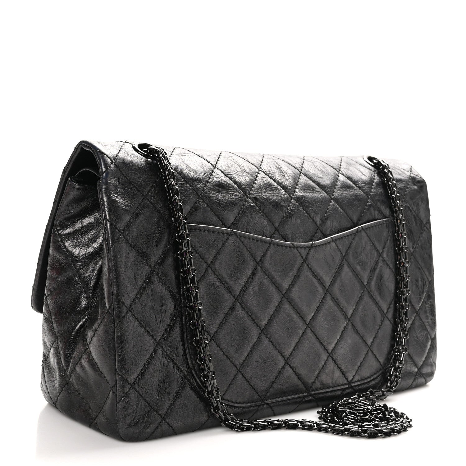 Chanel Metallic Aged Calfskin Quilted 2.55 Reissue 227 Flap So Black 3 of 10