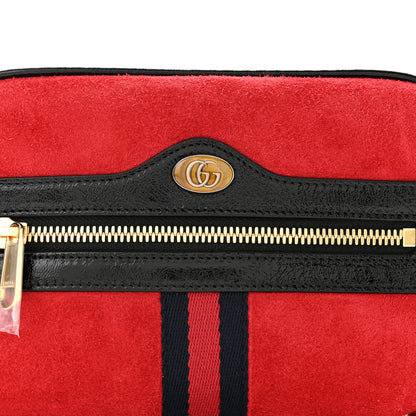 Gucci Suede Small Ophidia Belt Bag 85 34 Hibiscus Red 9 of 11
