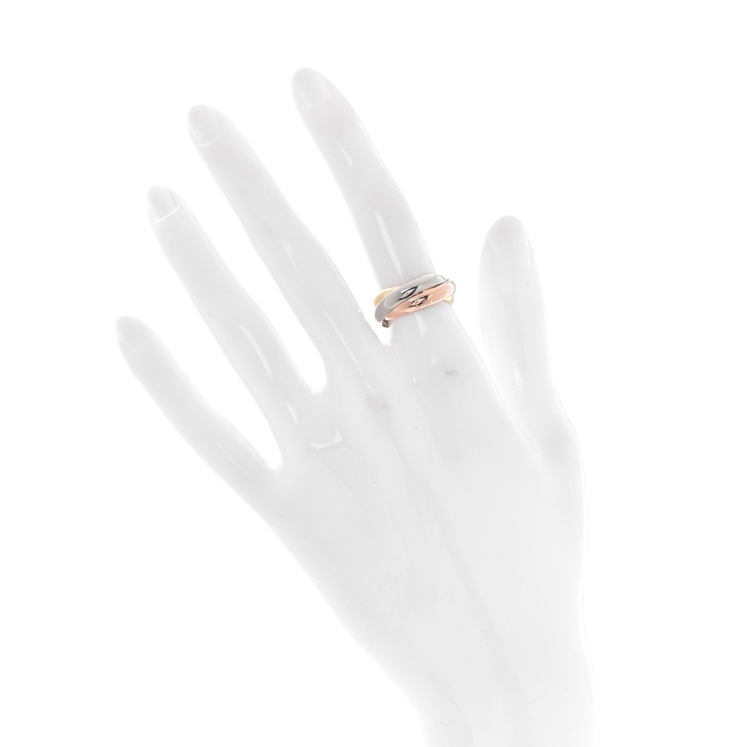 Cartier 18K Pink Yellow White Gold Classic Trinity Ring 50 5.25 2 of 5
