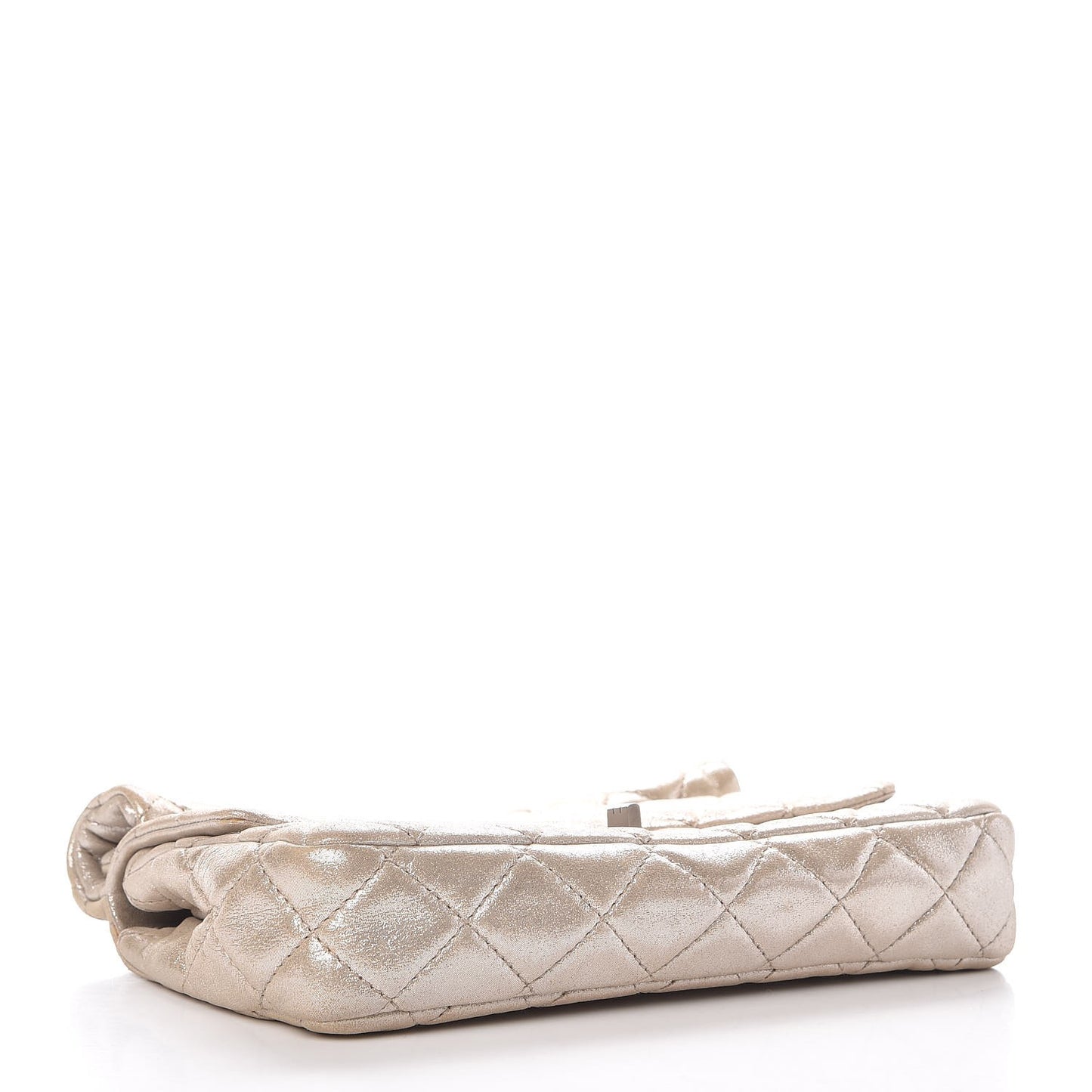 Iridescent Calfskin Quilted Large Roll 2.55 Reissue Clutch Light Gold