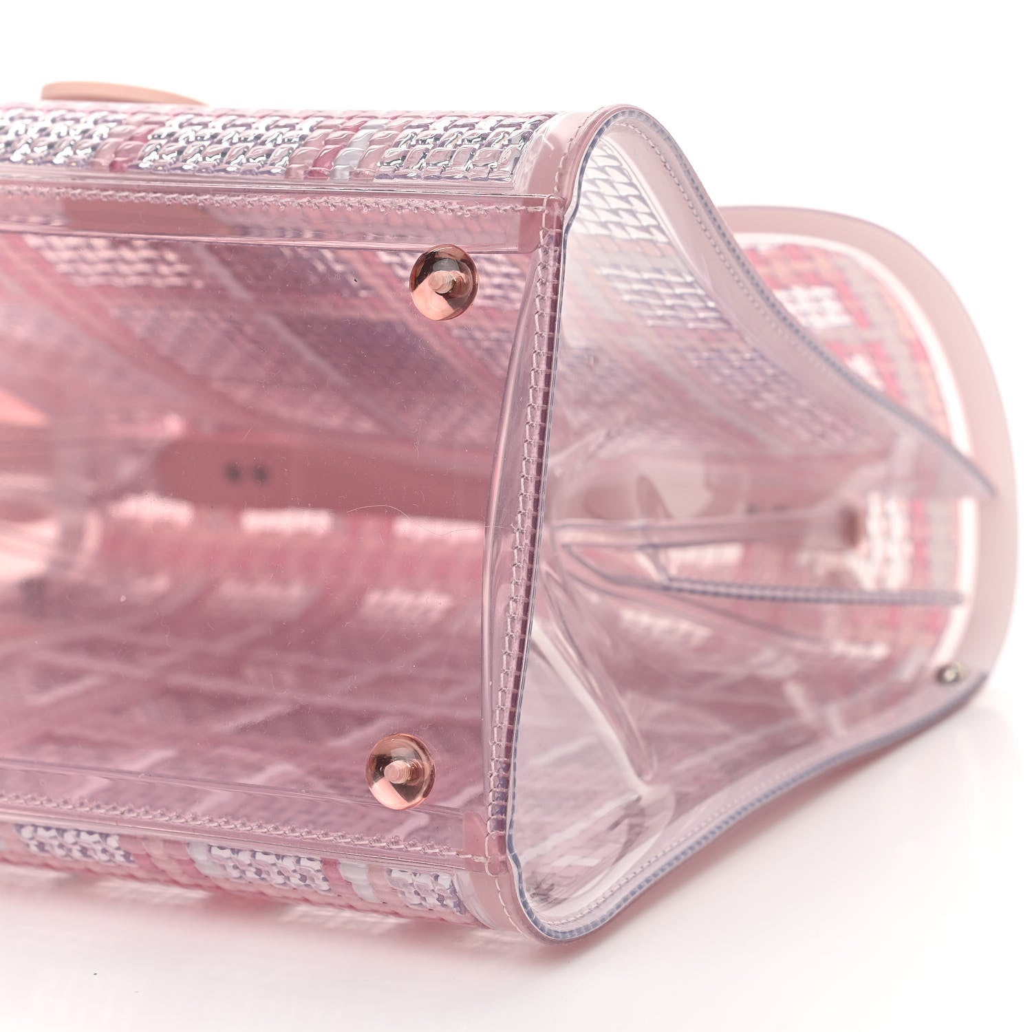 Delvaux Vinyl Gingham The Dreamer MM Brillant Satchel Pink 9 of 10