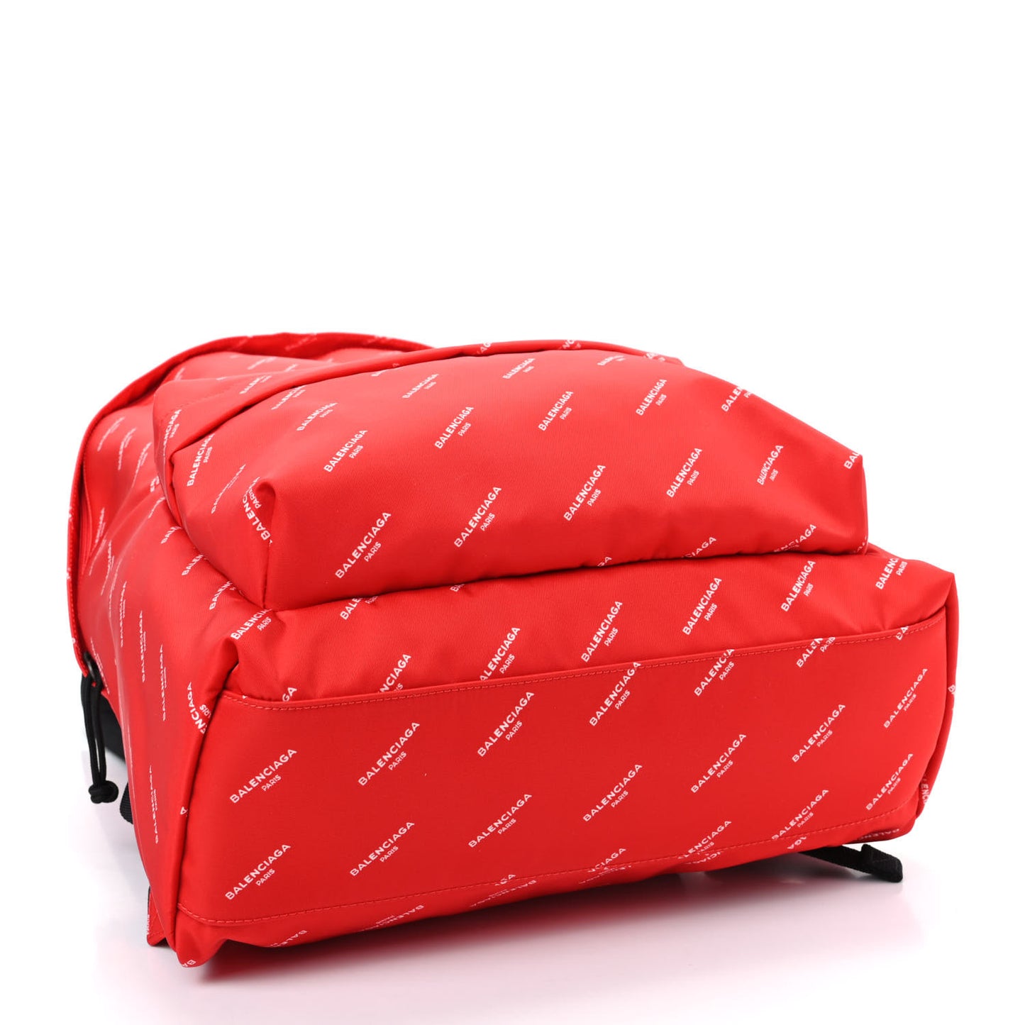 Twill Nylon Allover Logo Print Explorer Backpack Rouge Vermillion White