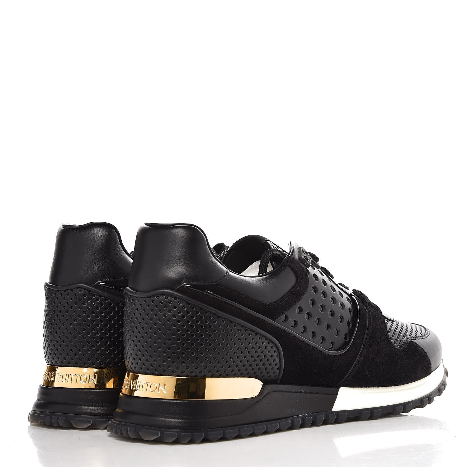 Louis Vuitton Nubuck Calfskin Perforated Run Away Sneakers 39 Black 4 of 8