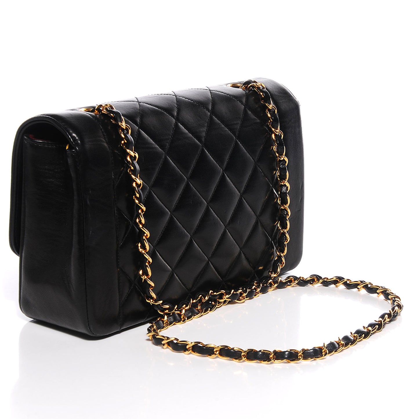 Lambskin Quilted Medium Single Flap Black