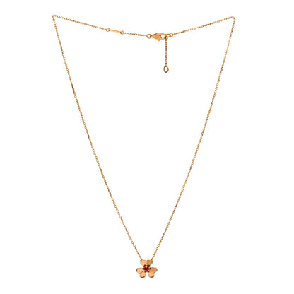 Van Cleef & Arpels 18K Rose Gold Ruby Mini Frivole Pendant Necklace 3 of 6