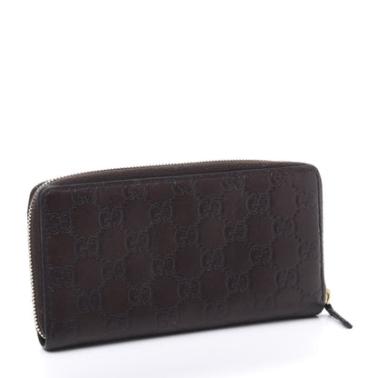 Gucci Guccissima Margaux Calfskin Metal Bar Zip Around Wallet Chocolate 3 of 13