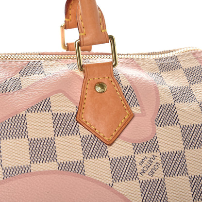 Louis Vuitton Damier Azur Tahitienne Speedy Bandouliere 30 Rose Ballerine 14 of 19