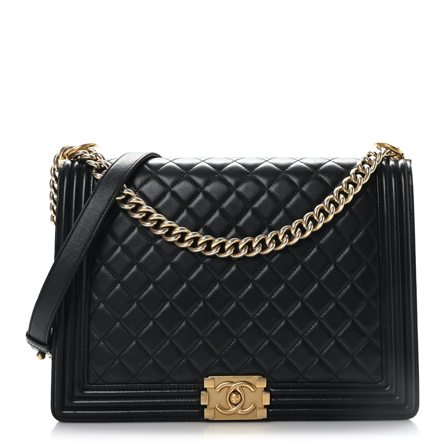 Chanel Lambskin Quilted Large Boy Flap Black 1 of 11