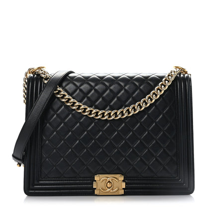 Chanel Lambskin Quilted Large Boy Flap Black 1 of 11