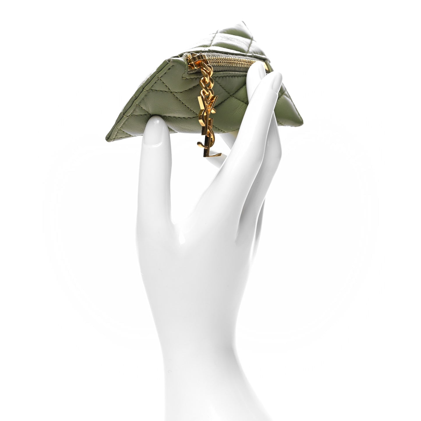 Quilted Lambskin Berlingo Bag Charm Green