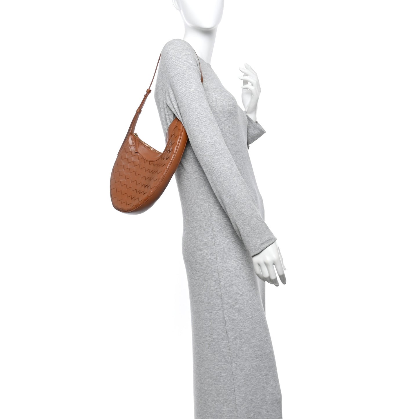 Nappa Intrecciato Small Drop Shoulder Bag Wood