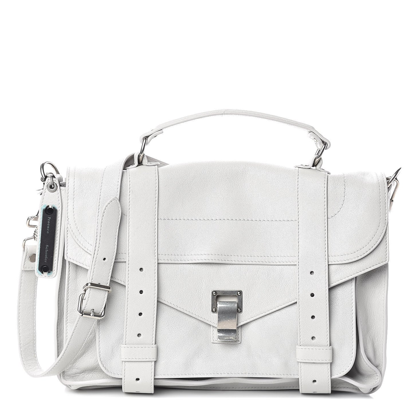 Lambskin Medium PS1 Satchel Pale Steel
