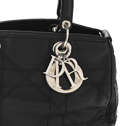 Christian Dior Lambskin Cannage Granville Polochon Black 8 of 11
