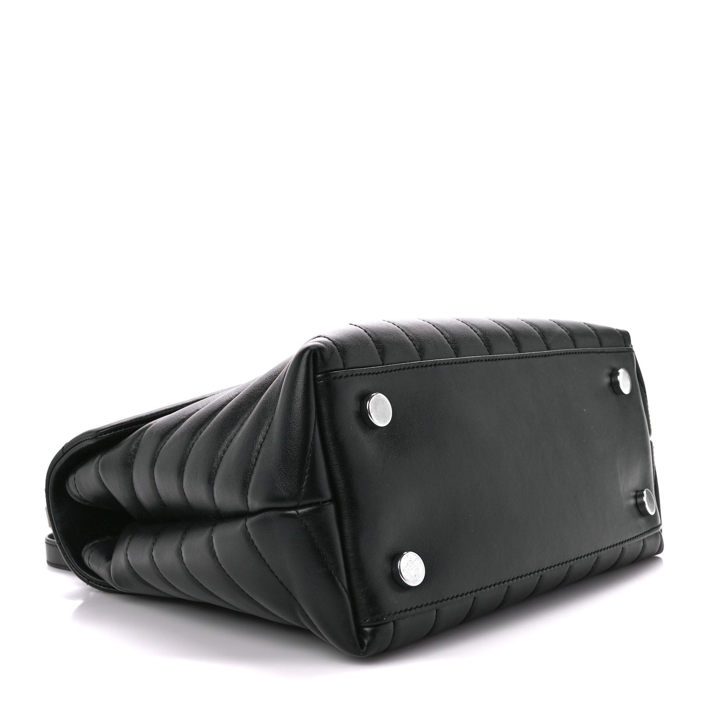 Calfskin Y Quilted Monogram Medium Loulou Satchel Black
