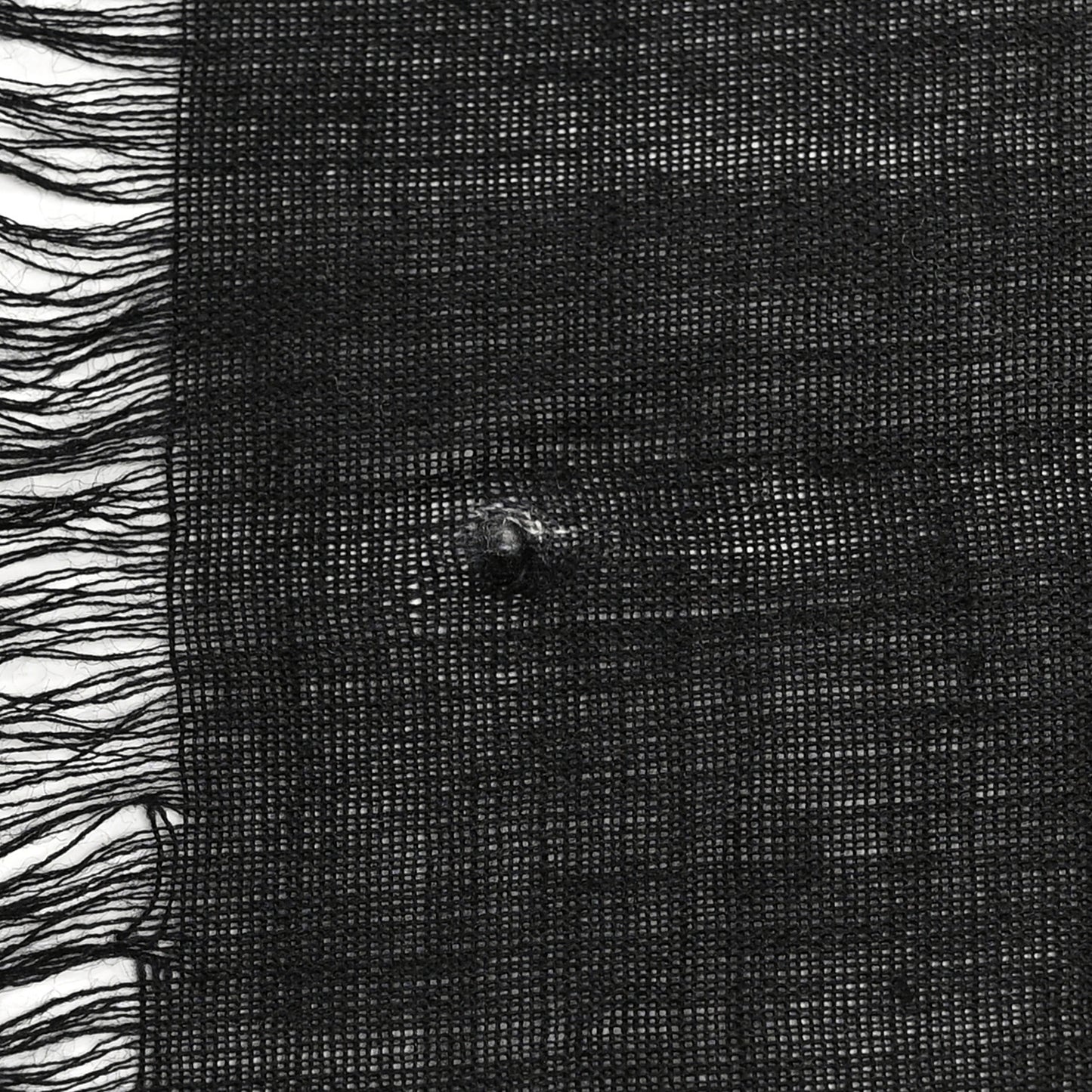 Silk Stamps Fringe Scarf Black Multicolor