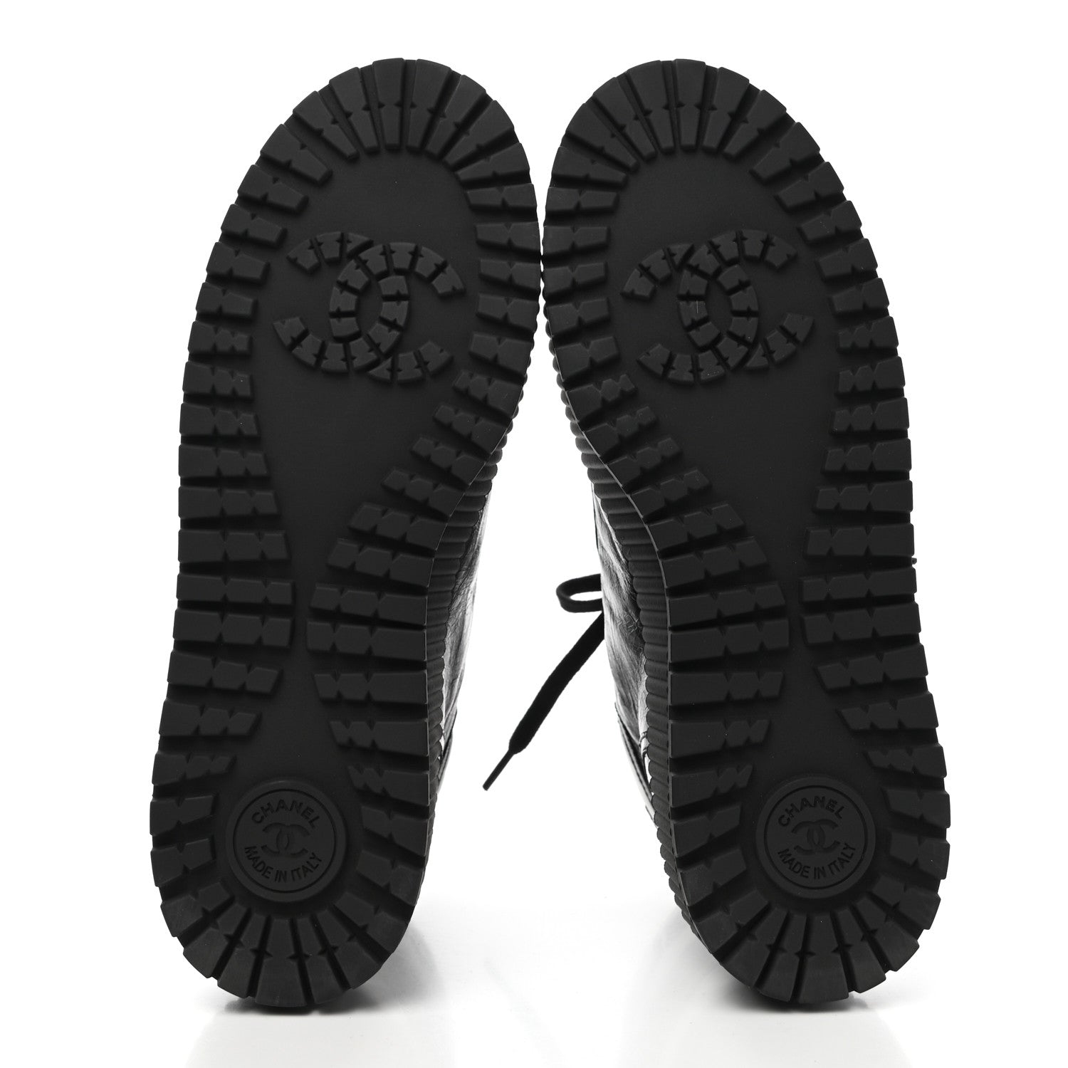 Chanel Aged Calfskin Lace Up Cap Toe Sneakers 38 Black White 5 of 8