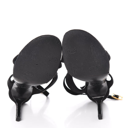Saint Laurent Suede Janis Sandals 35.5 Black 7 of 15