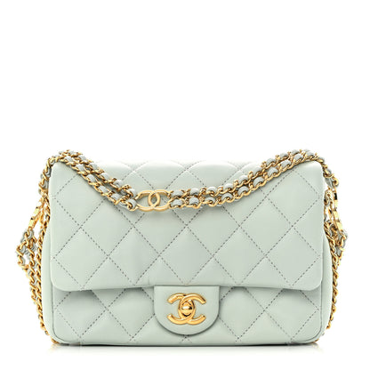 Chanel Lambskin Quilted Mini CC You Flap Light Grey 1 of 12