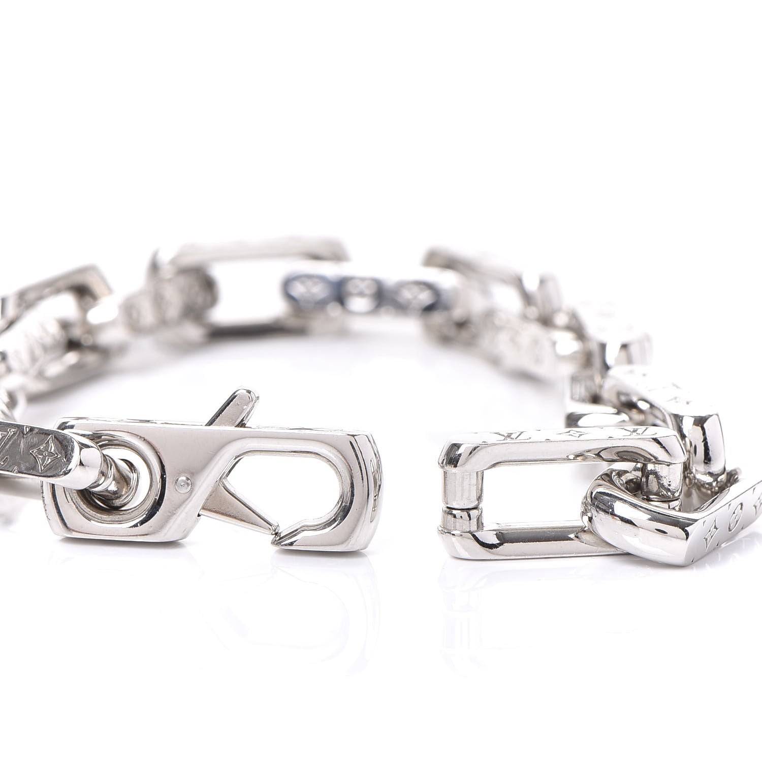 アクセサリー LOUIS VUITTON Monogram Chain Bracelet L Louis Vuitton Monogram Chain Bracelet L Silver 593979 – FASHIONPHILE