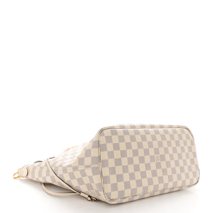 Louis Vuitton Damier Azur Braided Neverfull MM Pink 5 of 11