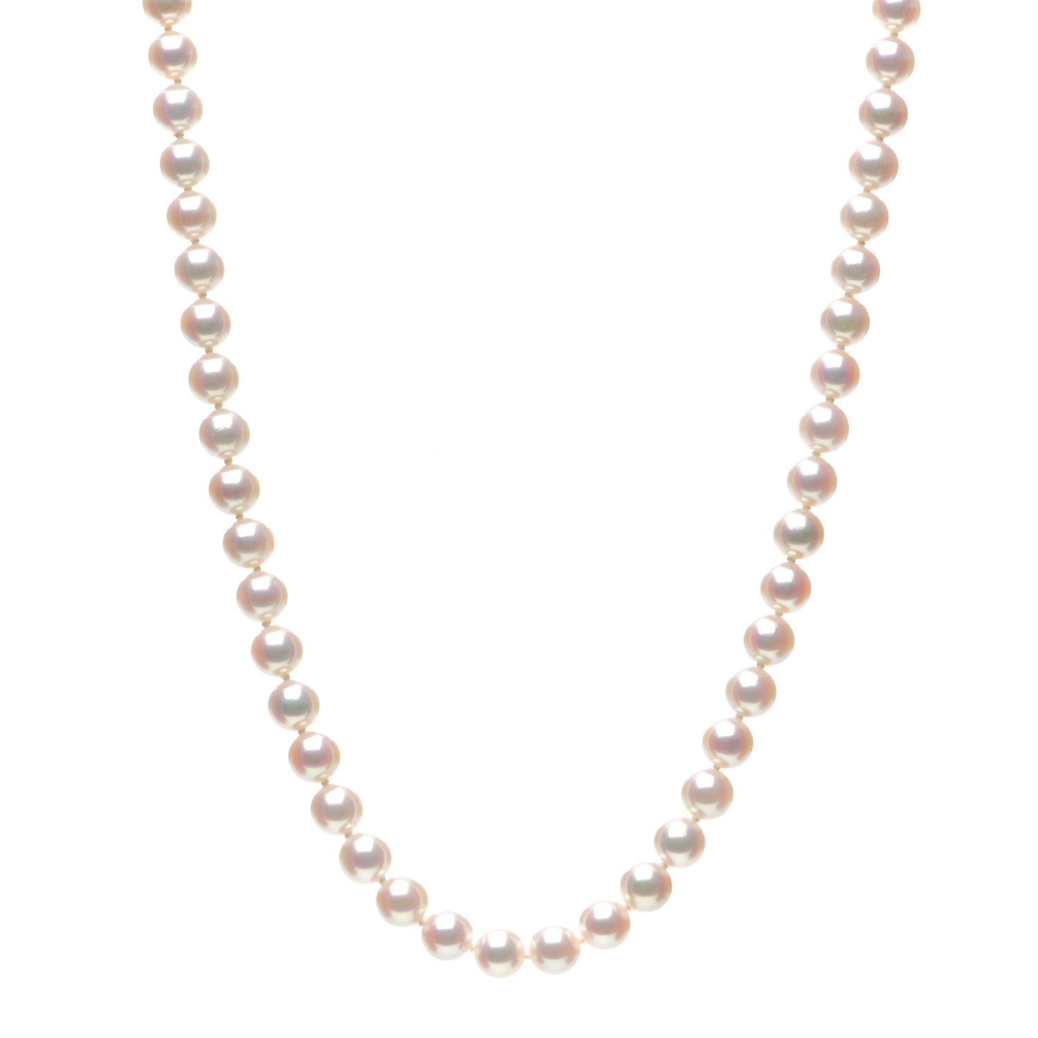 Mikimoto 18K Yellow Gold Akoya Pearl 6-6.5mm Strand Necklace 16" 1 of 4
