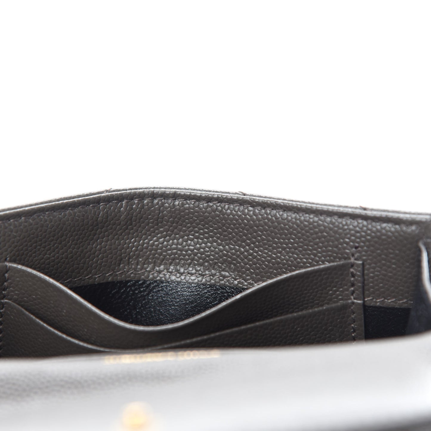 Grain De Poudre Matelasse Chevron Small Monogram Envelope Wallet Pebble