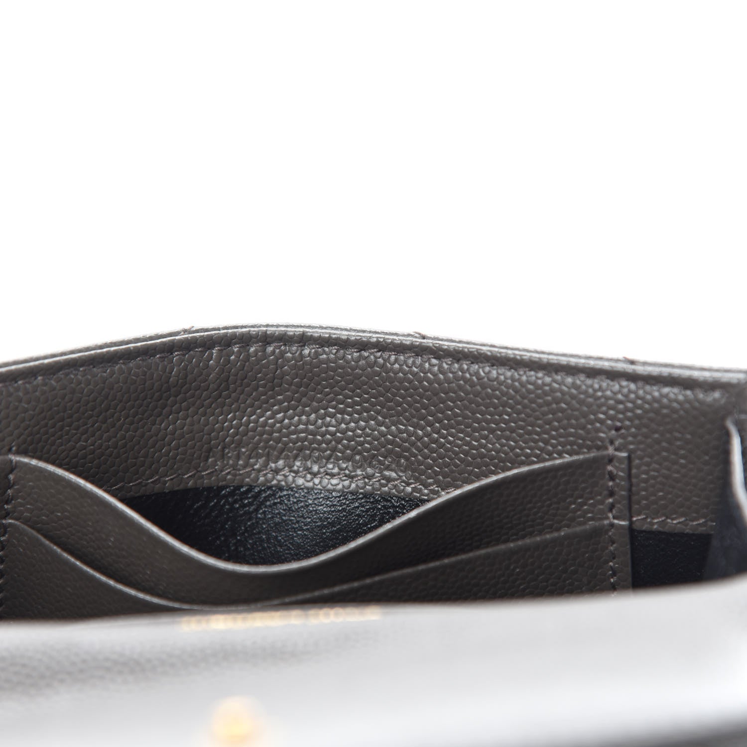 Saint Laurent Grain De Poudre Matelasse Chevron Small Monogram Envelope Wallet Pebble 7 of 8