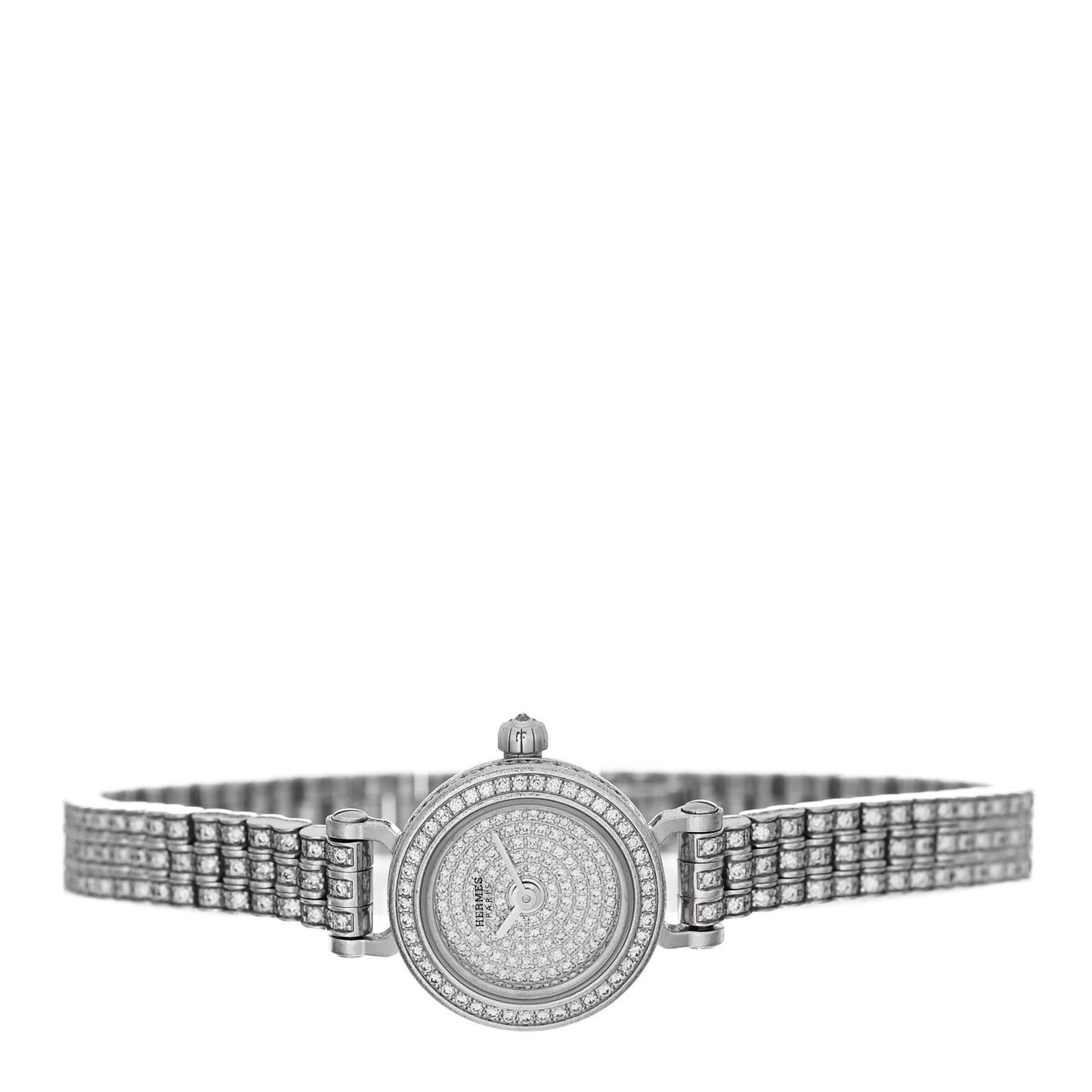 18K White Gold Diamond Pave 16mm Faubourg Quartz Watch