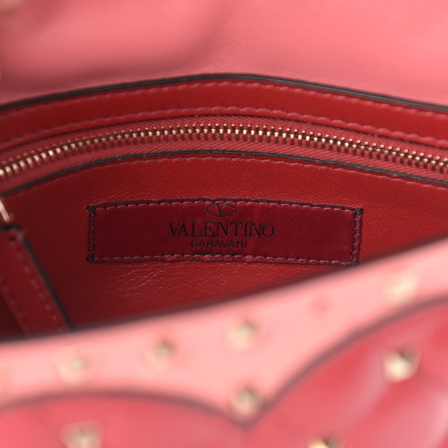 Valentino Garavani Nappa Quilted Heart Medium Rockstud Spike Shoulder Bag Paradise Rose Red 8 of 9