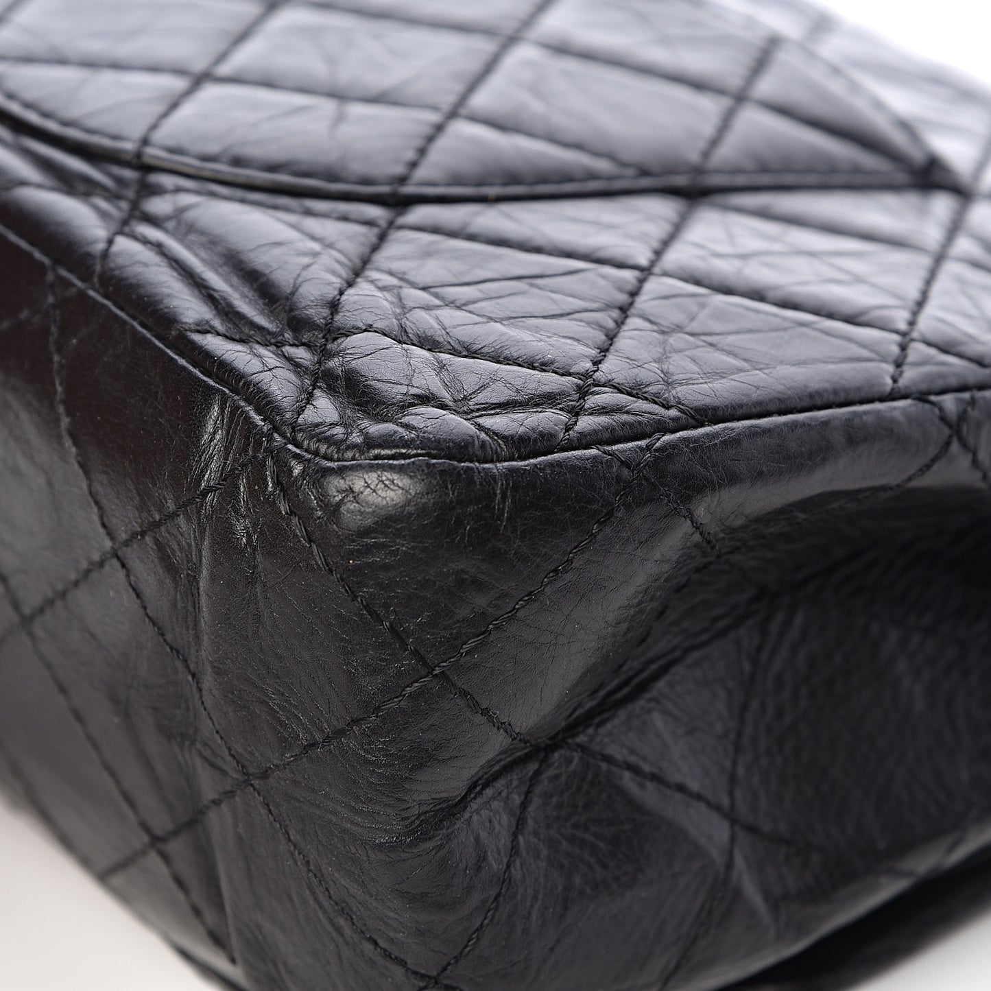Aged Calfskin Quilted 2.55 Reissue 227 Flap Black