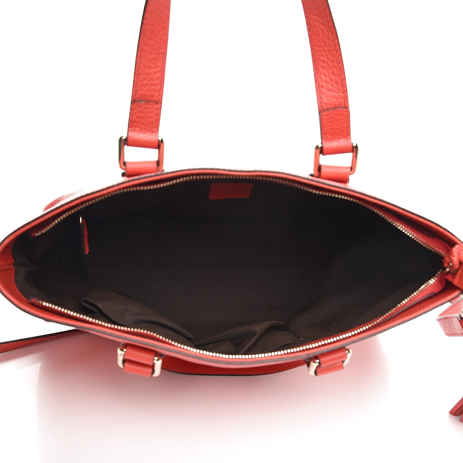 Gucci Calfskin Bamboo Tassel Top Handle Tote Red 6 of 11