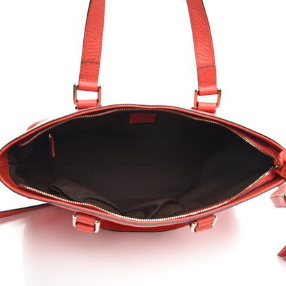Gucci Calfskin Bamboo Tassel Top Handle Tote Red 6 of 11