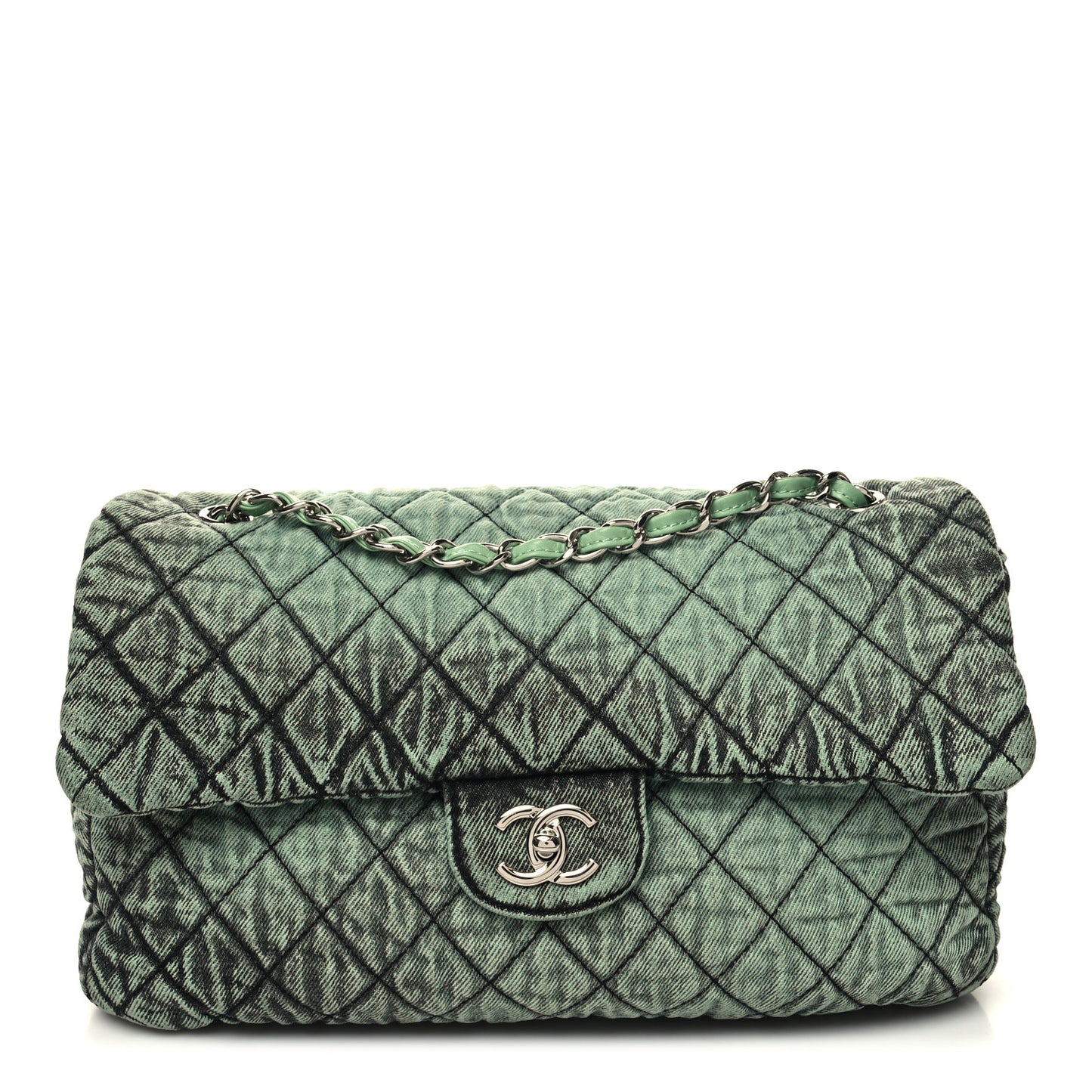 Denim Quilted Denimpression Flap Green Black