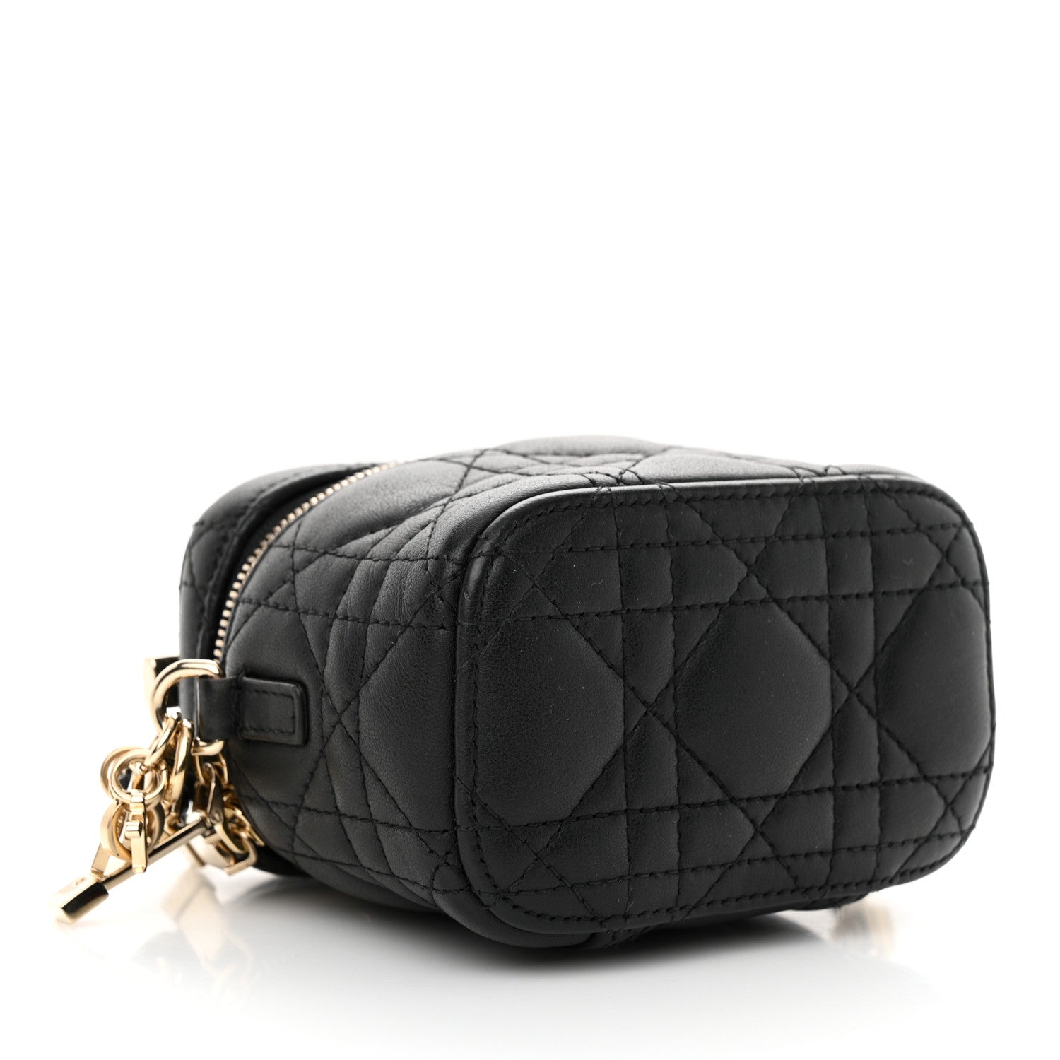 Christian Dior Lambskin Cannage Micro Lady Dior Vanity Case Black 4 of 9