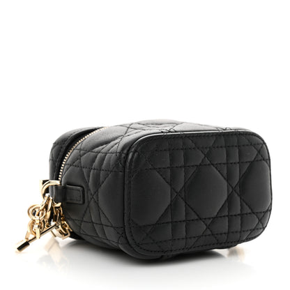 Christian Dior Lambskin Cannage Micro Lady Dior Vanity Case Black 4 of 9